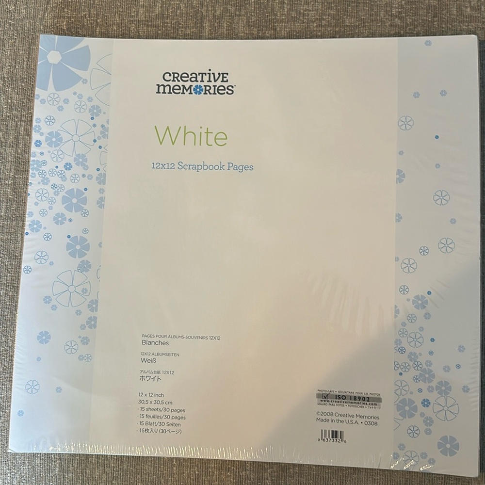 NEW Creative Memories 12 x 12 White pages for Flex- Hinge Album